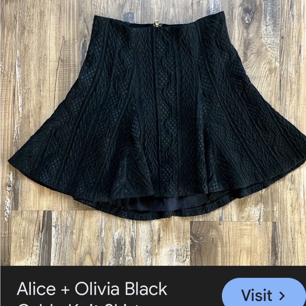 Alice + Olivia Black High-Low Skirt